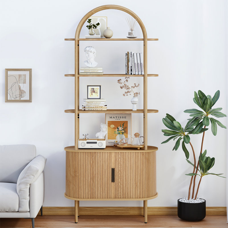 Étagère à livres 71 "avec armoire, H 71 po, Jaune