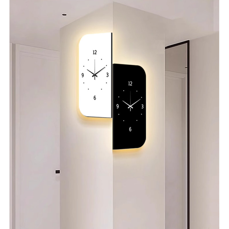 Crystal Porcelain Free Form Wall Clocks E, Medium (19.69" W), White/Gray