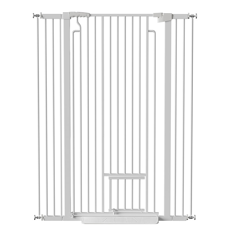 Barrière de sécurité extra haute en acier, H 53,15 po x l 29,53 po à 40,16 po, barrière de sécurité blanche pour grands chiens et chats