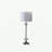 Damarii 26" Silver Metal And Faux Crystal Table Lamp With White Cylinder Shade
