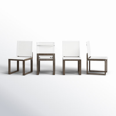 Harmond Wood Premium All-Weather Wicker Outdoor Dining Side Chair