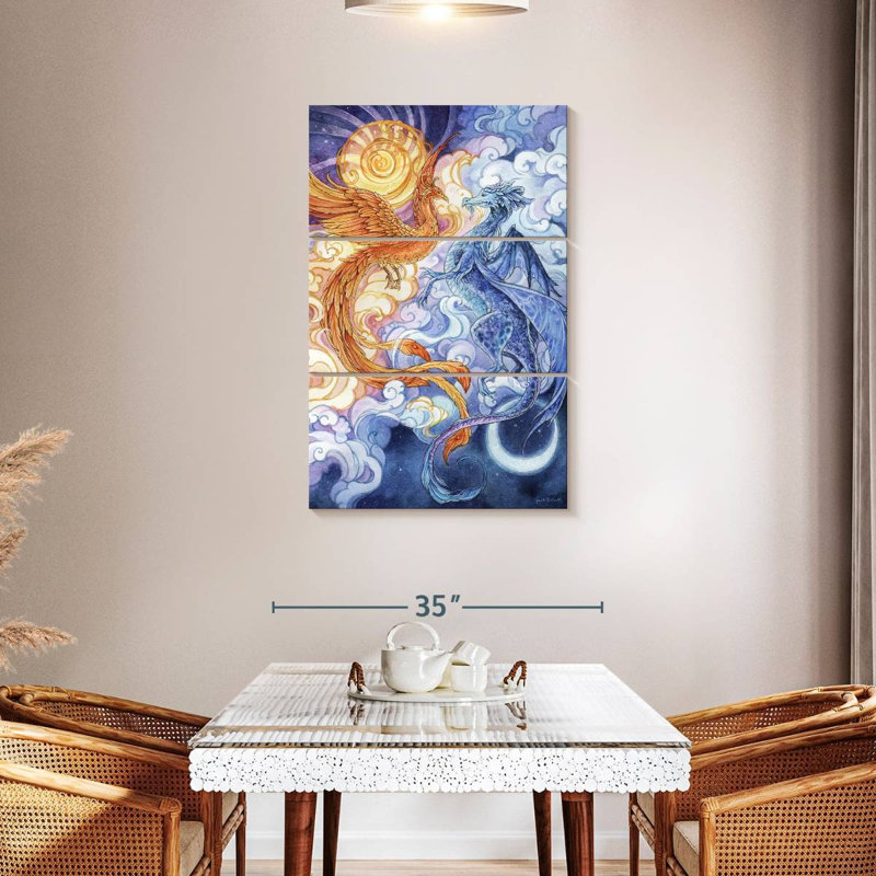 Dragon Brampt Sun et lune, H 45 po x l 28 po
