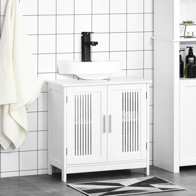 Carolette Freestanding Under Sink Cabinet, Bathroom Cabinet with Adjustable Shelf