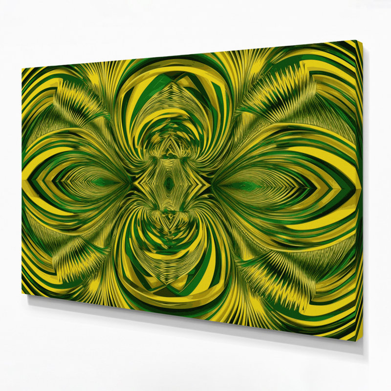 Art mural sur toile vert Op Art 24, H 11 po x l 14 po