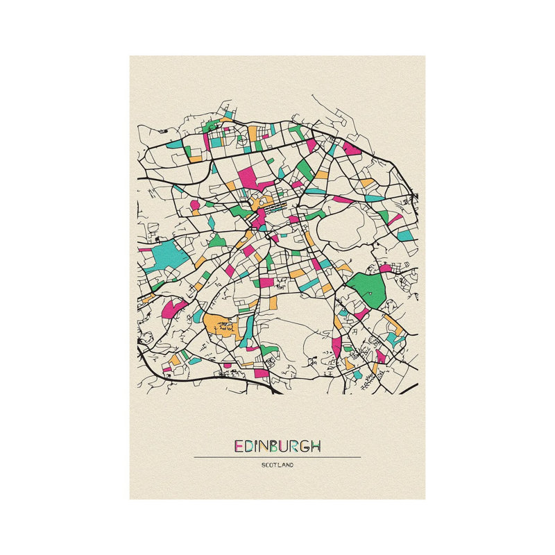 Edinburgh, Scotland Map - Wrapped Canvas Print, 101.6 cm H x 66.04 cm W
