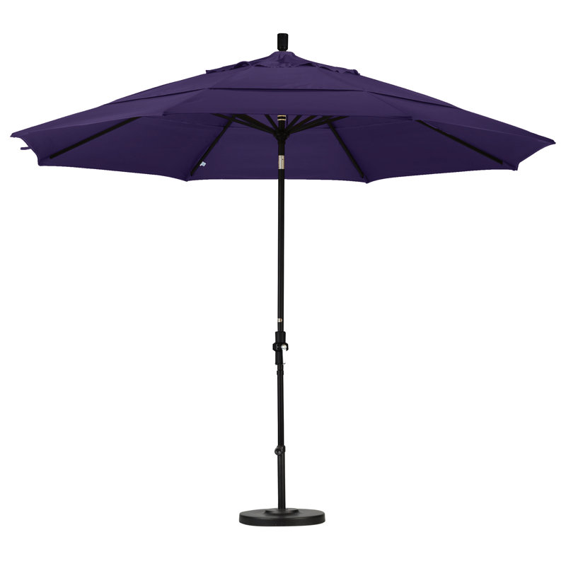 Parasol de marché Broadmeade octogonal Sunbrella, Performance mauve, Pierre noire