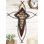 August Grove® rustique occidental, le Lord Is My Rock, verset biblique Ichthys, symbole du Christ grec en simili cuir travaillé et têtes de boutons dorées, croix décorative, plaque décorative, croix décoratives chrétiennes