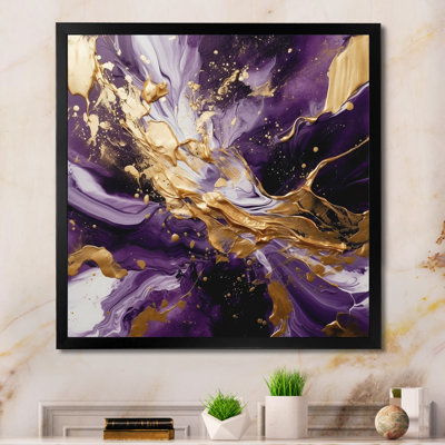 Mauve et or liquide Magic III - Art mural abstrait pour le salon