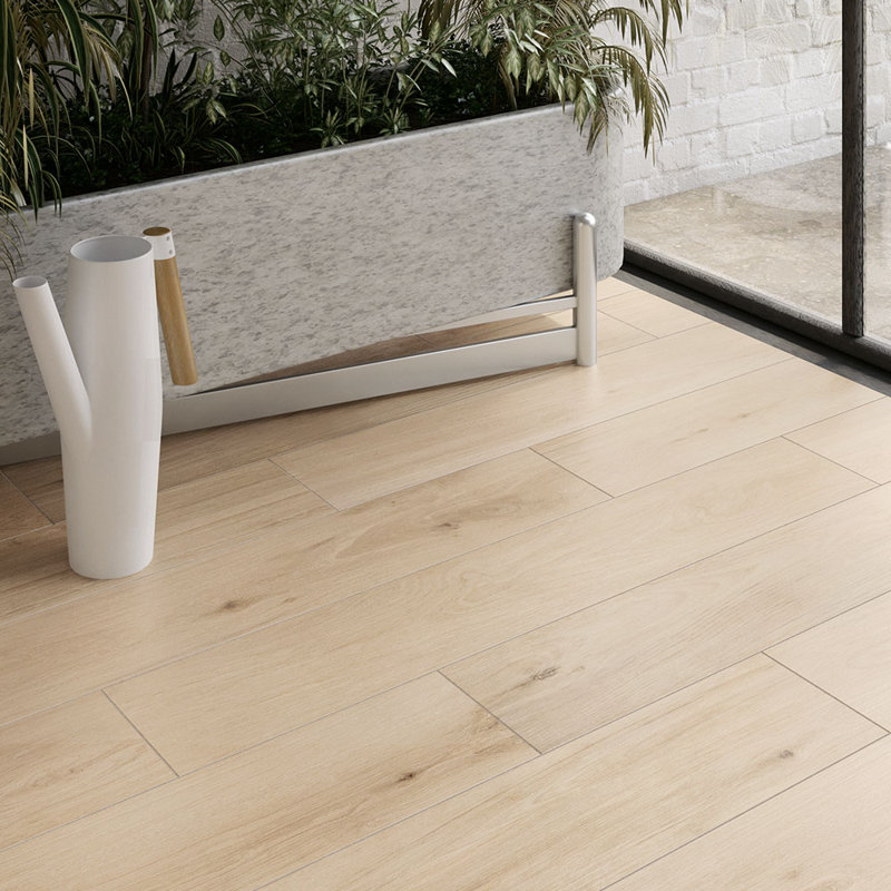 Renew 8X48 Porcelain Wood Look Floor Tile, Beige Birch