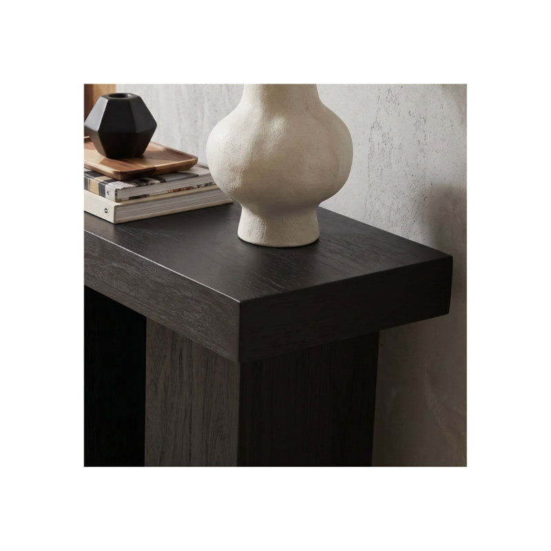 Console en bois massif 48 po Avanna, Noir
