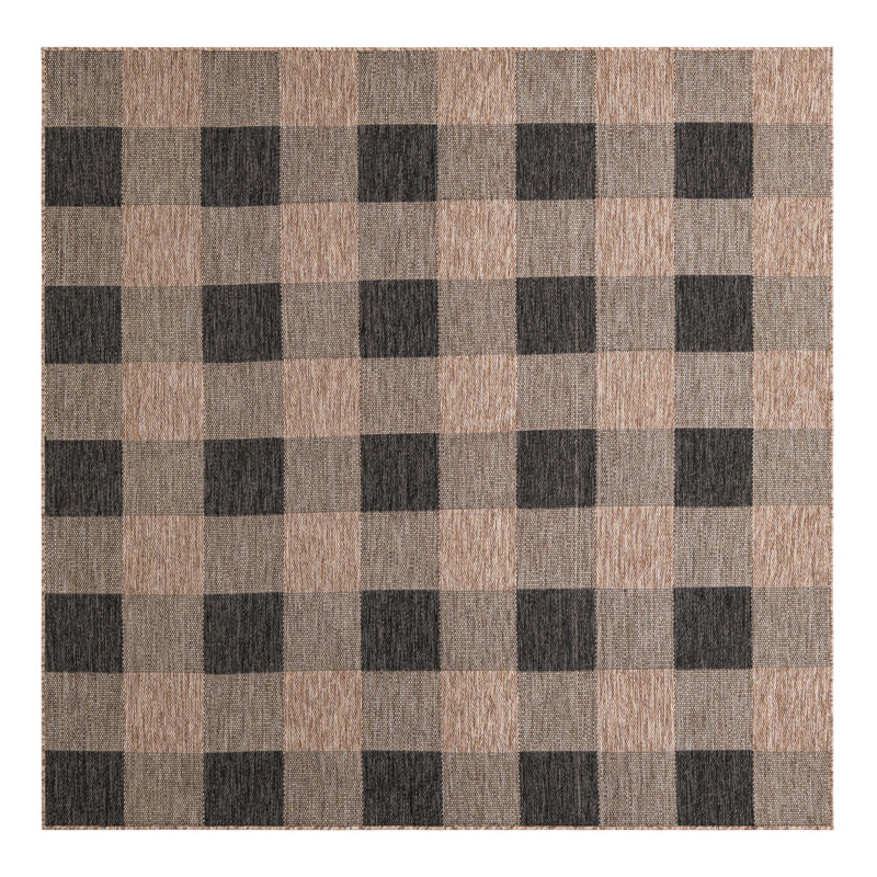 Talih Checkered Indoor / Outdoor Rug, Square 7'10"