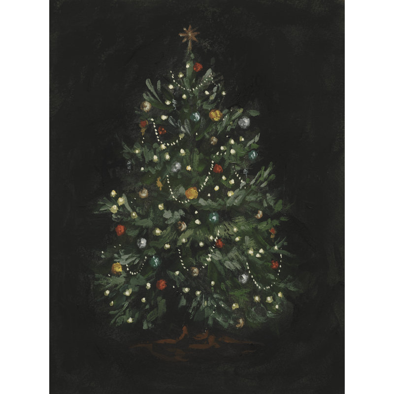 Moody Christmas Tree I by Victoria Barnes - Wrapped Canvas Print, 46 cm H x 30 cm W