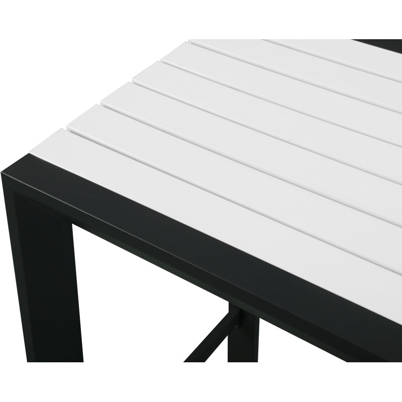 Noland Rectangular Wood Metal Outdoor Bar Table , 60'' in. W 24'' in. D, White/Black