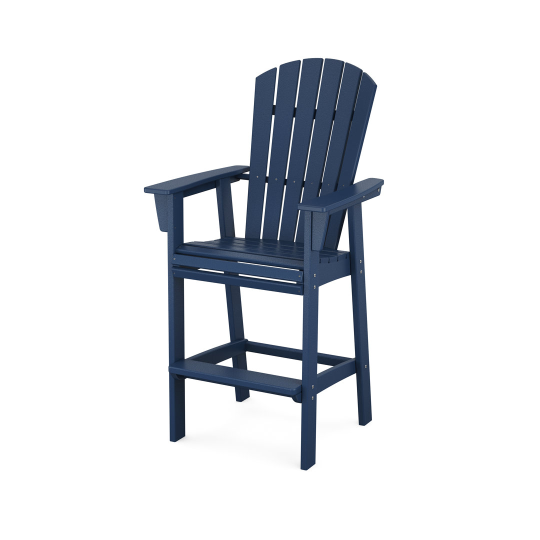 POLYWOOD Nautical Curveback Adirondack Bar Chair POLYWOOD® Frame 