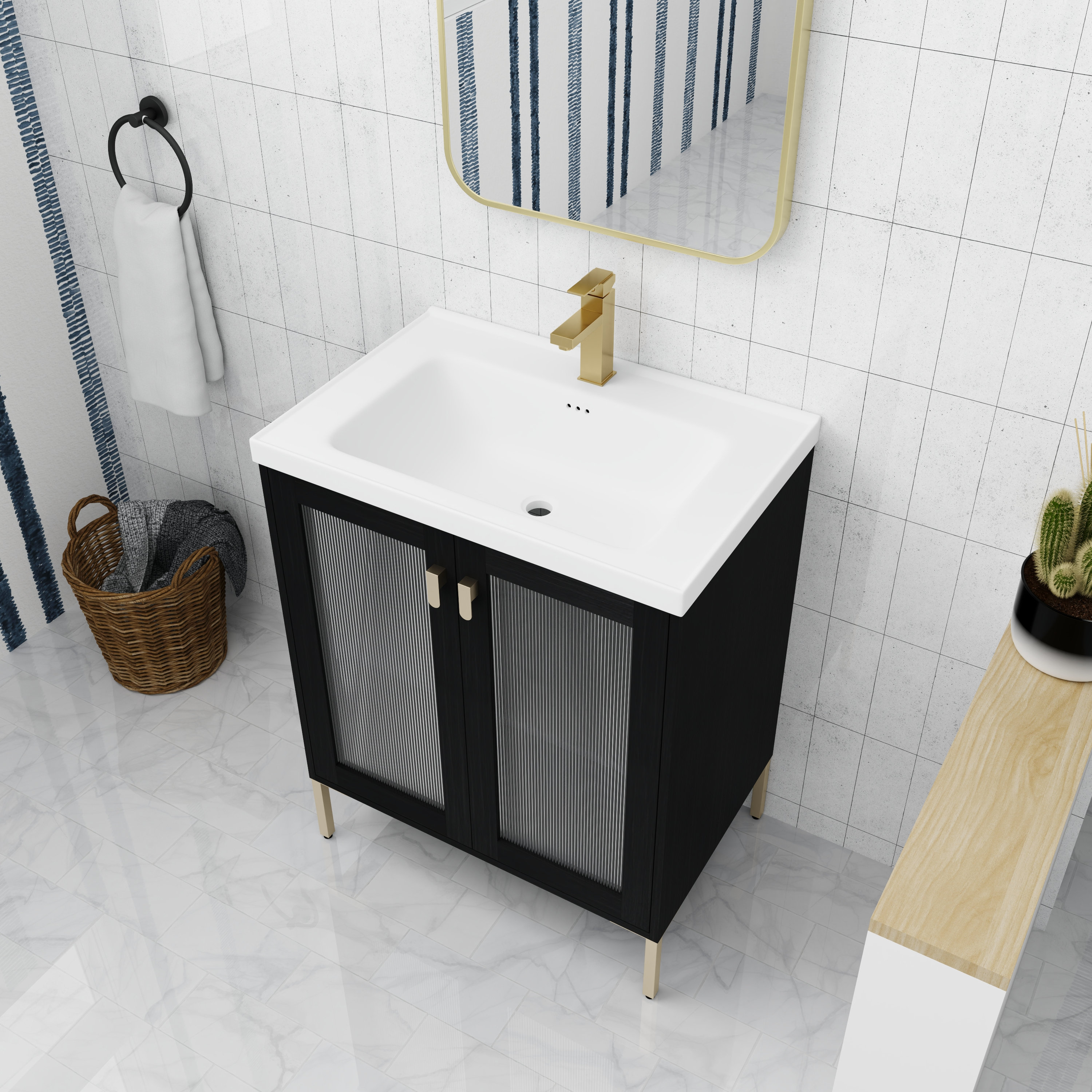 Wrought Studio Jamai 27.82'' Single Bathroom Vanity with Ceramic Top ...