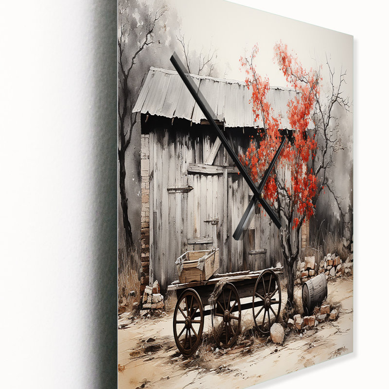 Barn Rustic Elegance I - Horloges murales très grandes de style campagnard, H 32 po x l 16 po x P 1 po