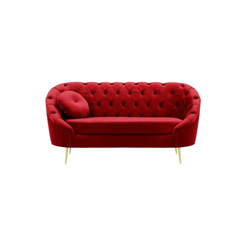 Bariaa 2 Seater Velvet Sofa, Red