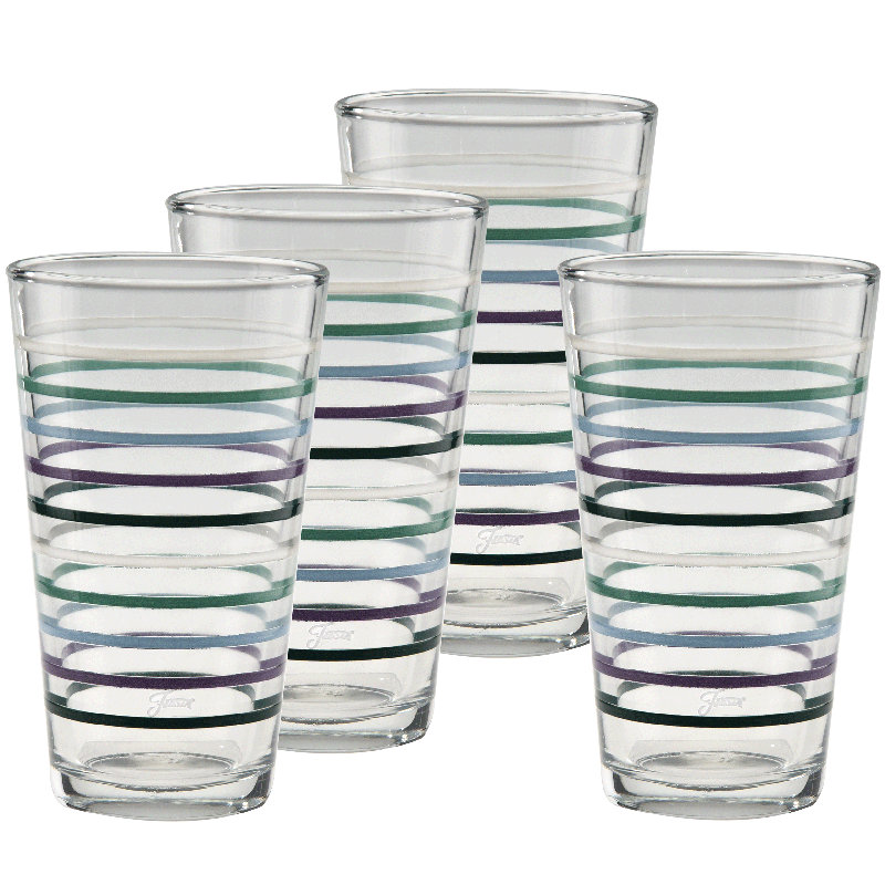 Ensemble de 4 verres refroidisseurs à fines rayures 16 onces Fiesta Lavender Bloom