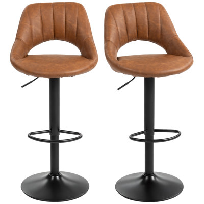 Alesea Swivel Upholstered Adjustable Height Counter Stool with Metal Frame