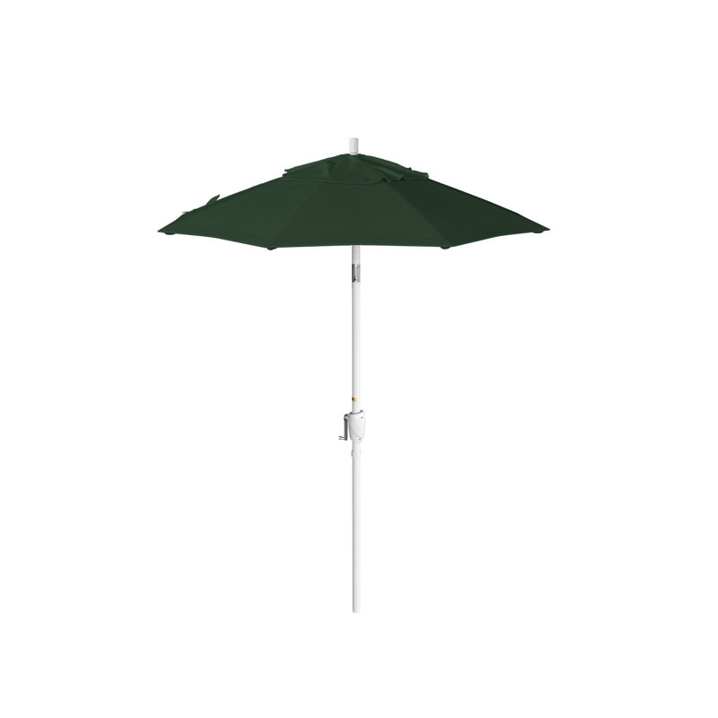 Parasol de marché 6 pi Jelinek, Toile Sunbrella® vert forêt, Matted White
