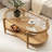 Cordoves 3 - Piece Living Room Table Set Solid Wood Frame Rattan Coffee Table with 2 Side Table