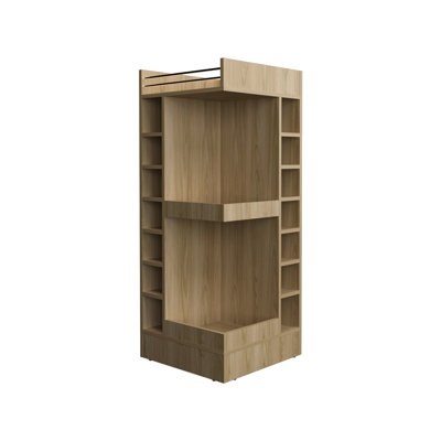 Armoire de bar 46 po à 3 coins de 46 po - 14 bouteilles de vin et rangement pratique pour la maison