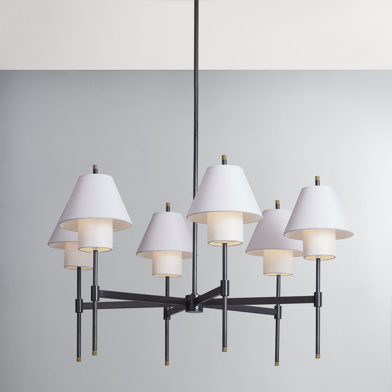 GLENMOORE 6 LIGHT CHANDELIER, Black