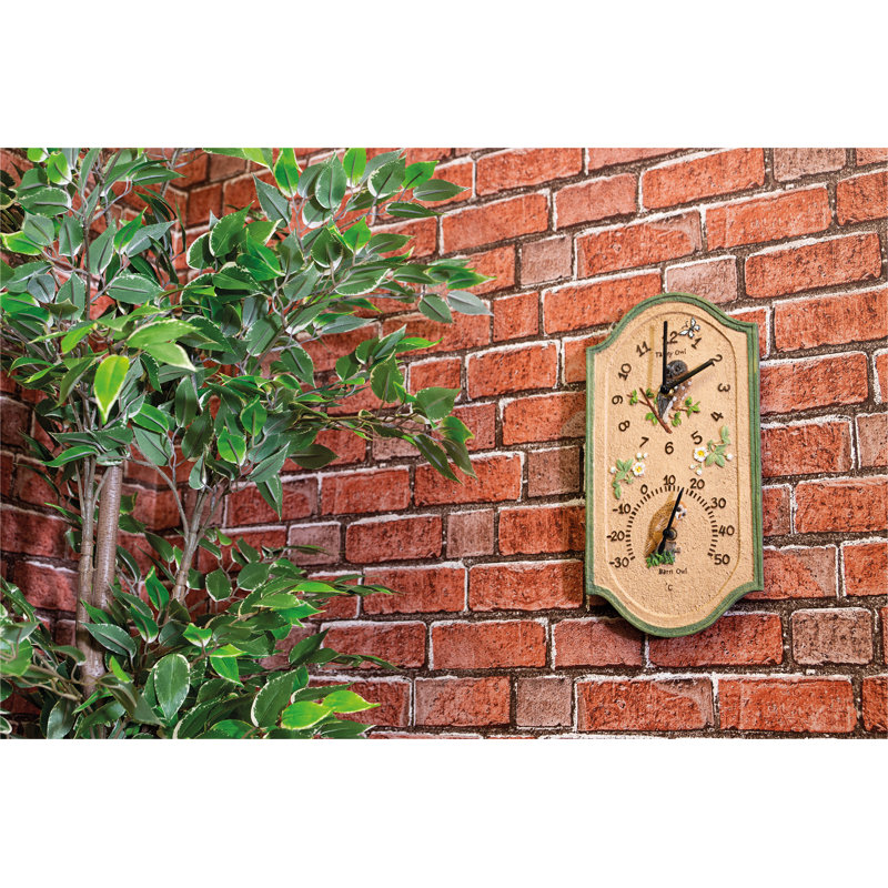 Wall Clock/Owl design clock and Thermometer