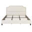 King Size Bed With Button Tufting And Headboard - Velvet Upholstery No Box Spring Fabric Platform Easy To Assemble-461583464-461583461