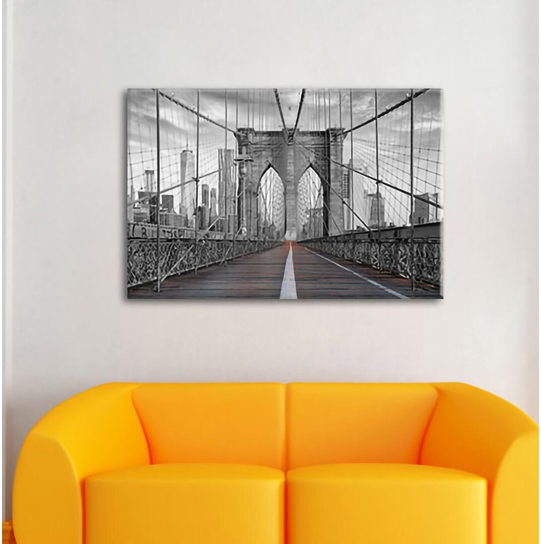 Leinwandbild Die leere Brooklyn Bridge in New York City