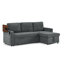 Lit contemporain en chenille avec fonction escamotable, table rétractable et éclairage à DEL 3 lumières-749913163-749913160