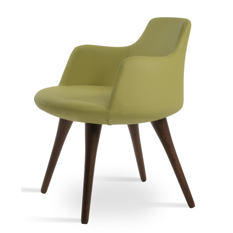 Chaise avec accoudoirs en bois Dervish, Vert
