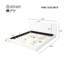 Minimalist Curved Headboard Teddy Bear Plush Bed, King, Cream-732578443
