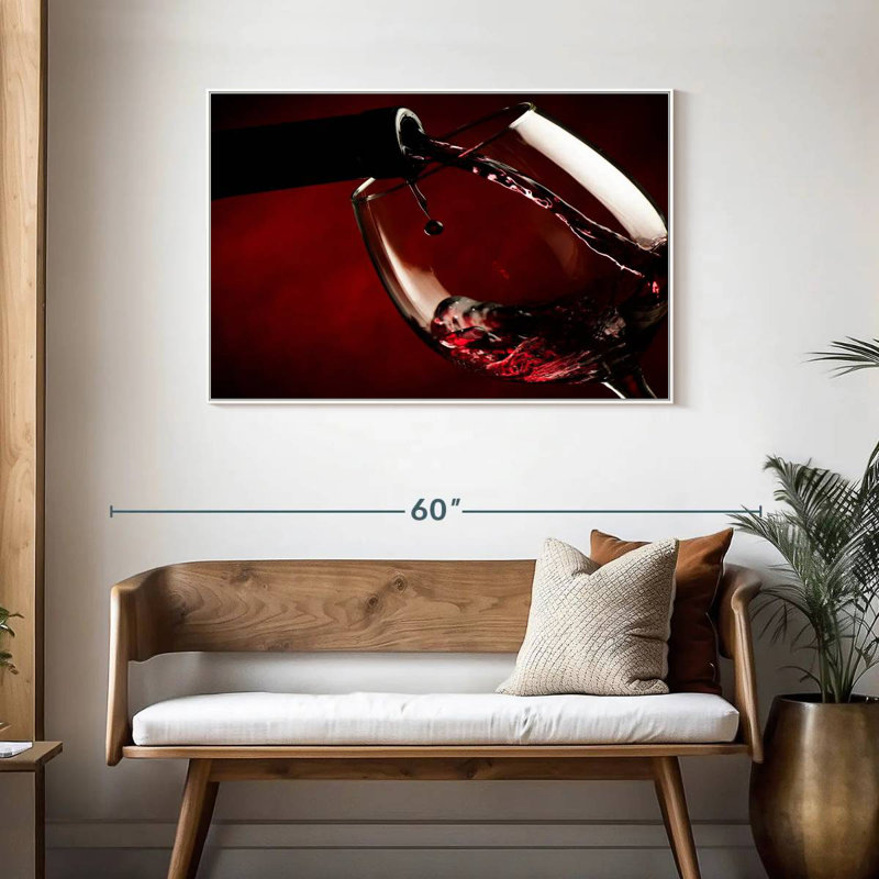Verre à vin, Cadre flottant blanc, 43 po x 29 po