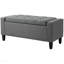 Banc de rangement rembourré en lin, avec plateau relevable / capitonné pour le salon - gris-130176574