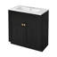 Ensemble de meuble-lavabo avec lavabo en céramique et poignées en métal-845925624