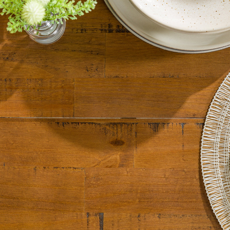 Amarapal 4 - Person Double Pedestal Dining Set, Rustic Oak