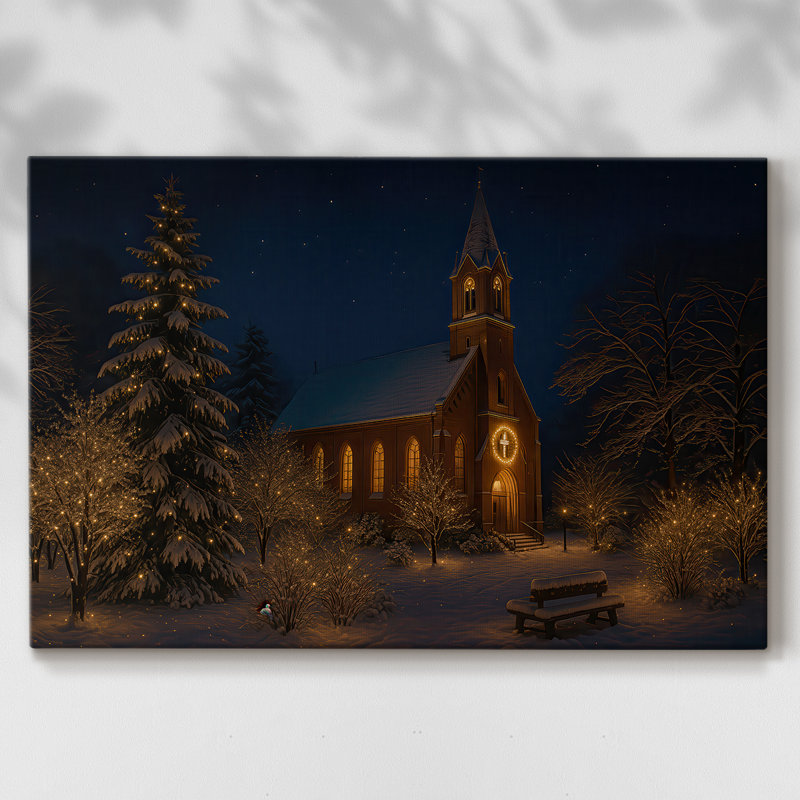 «Pale Winter Dawn Parish», toile tendue avec châssis de qualité supérieure, H 12 po x l 18 po