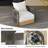 Kielah Aluminum and Acacia Swivel Armchair-527384241
