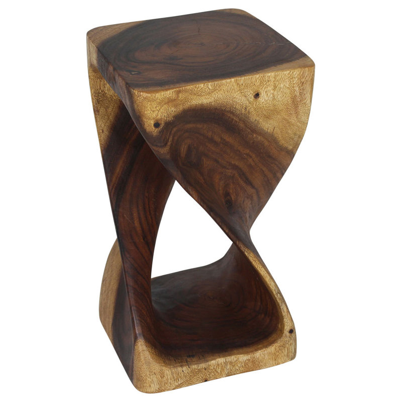 Chandi Solid Wood End Table, Oak, 18" H x 10" W x 10" D