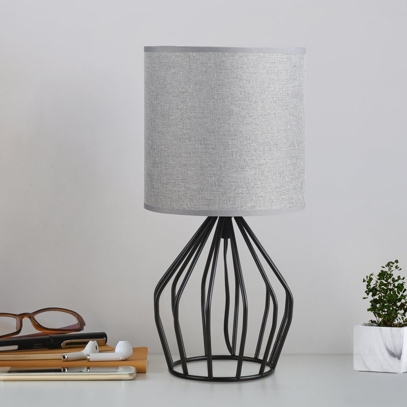 Lampe de table noire 14,6 po Dauson, Gris, Noir, noir, noir, noir, H 13,8 po x l 7,1 po x P 7,1 po