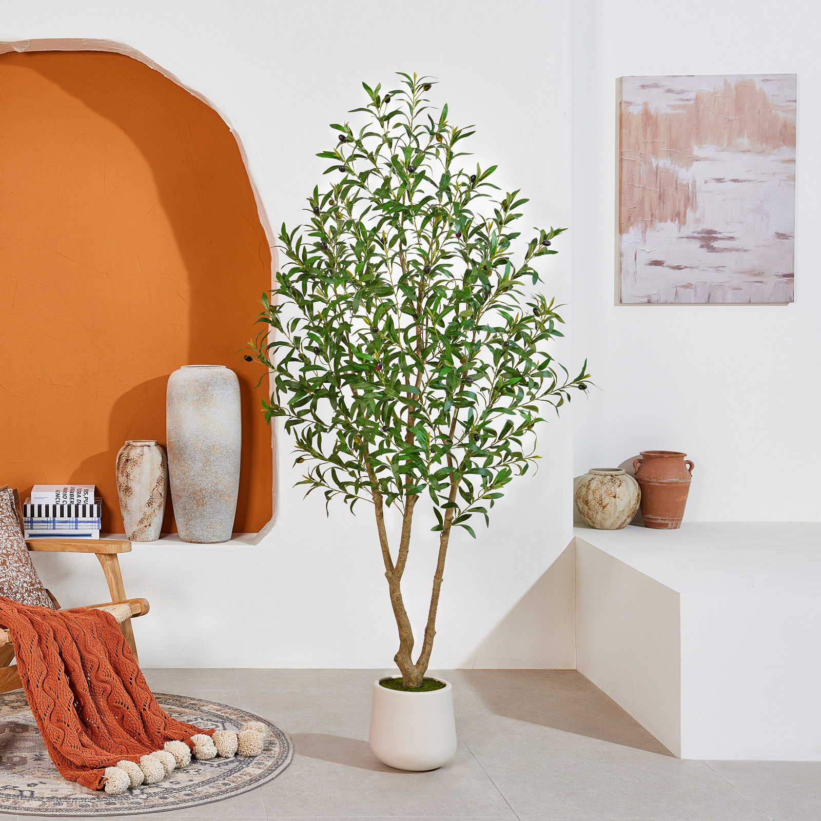 Olive Tree in Pot, 72" H x 32" W