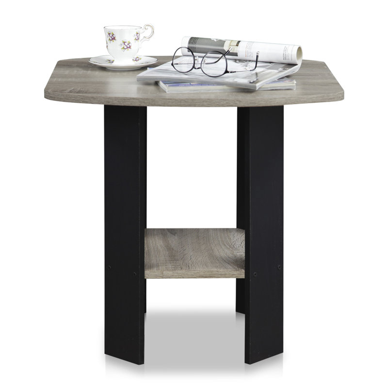 Micha End Table Set with Storage, Oak Gray, Black
