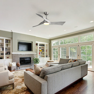 52" W Ceiling Fan with LED Light and Remote