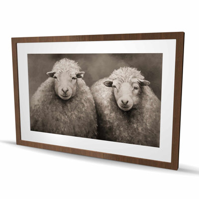 Reproduction mate encadrée mouton Sheep | Décoration élégante pour animaux