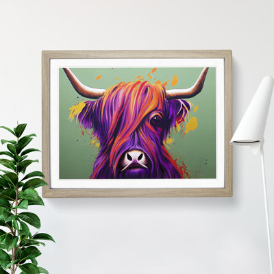 Highland Cow Splash Vol.2 Abstract - Single Picture Frame Print