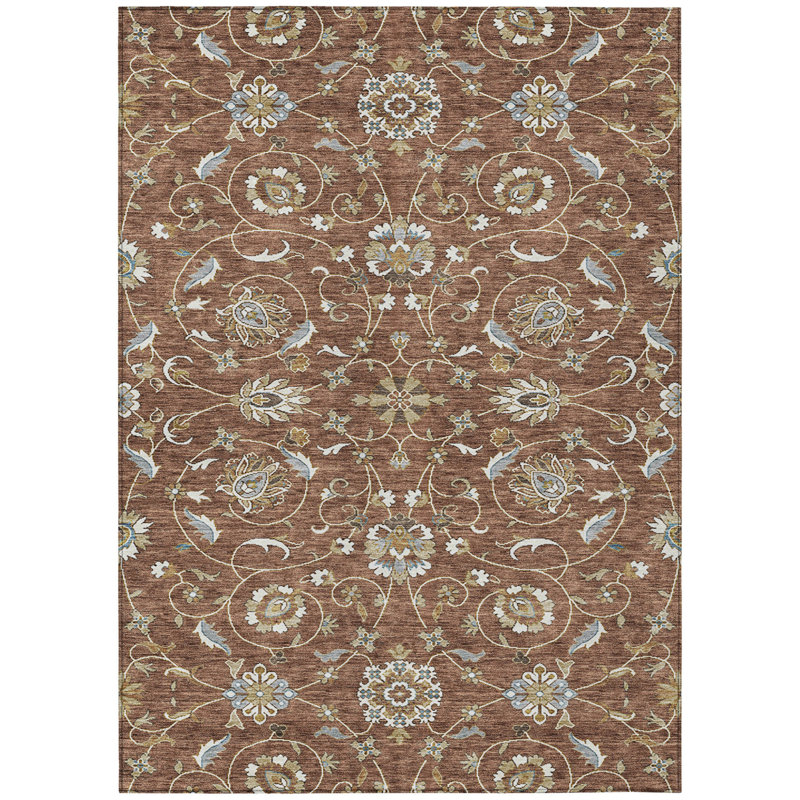 Tapis ivoire et gris intérieur lavable 5 pi x 8 pi brun marocain