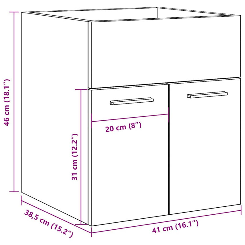 Mahjabeen 41cm Bathroom Vanity Base Only, White