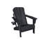 Chaise Adirondack pliante avec table d'appoint, ensemble de 3 chaises Adirondack à texture de bois, noir (comprend 2 chaises et 1 table)
