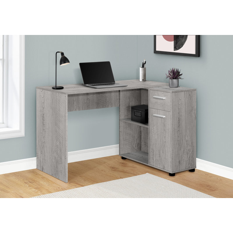 Bureau d'ordinateur, bureau personnel, coin, tiroirs de rangement, L 46 po, forme en L, travail, ordinateur portable, stratifié, contemporain, moderne